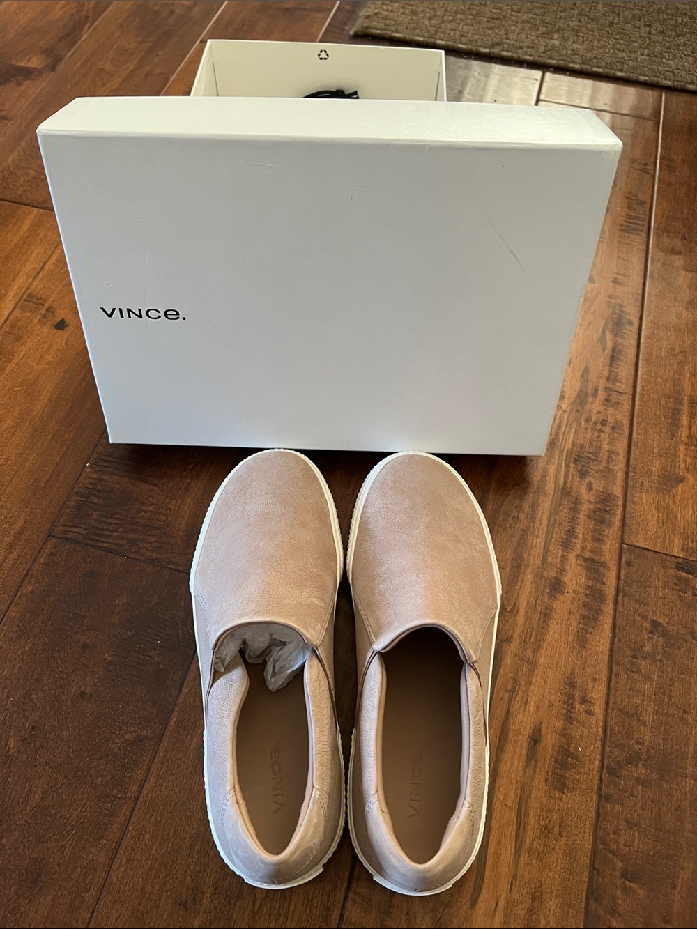 New Vince BLAIR 5 Slip-On Suede Sneakers in Oatmeal